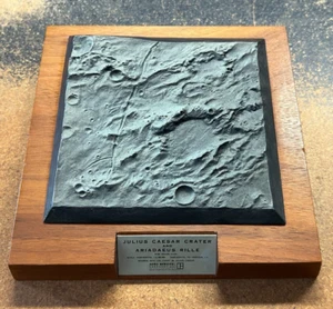 6x6 scale 3D map JULIUS CAESAR CRATER ARIADAEUS Moon Desk Model Relief Sculpture - Picture 1 of 11