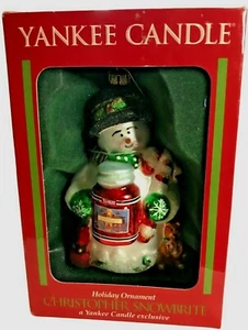 Adorno de muñeco de nieve de vacaciones de vela yanqui de Christopher Snowbrite. - Un gran regalo - Imagen 1 de 8