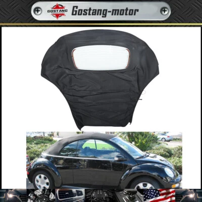 For 2003-2010 Volkswagen Beetle Convertible Soft Top Black W/DOT Approved Window Foto 1 de 4