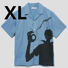 XL One Piece Sanji Enel's El Thor Shirt Short Sleeve Blue graniph Japan