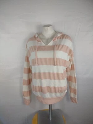 Moletom com capuz feminino listrado MV Sports tamanho pequeno - Imagem 1 de 4