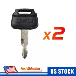 2pc Excavator and Heavy Equipment Key with OEM Logo fits Kobelco K250 - Picture 1 of 2