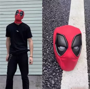Deadpool & Wolverine 3 Wade Wilson Red Mask Men Headgear Halloween Cosplay Props - Picture 1 of 8