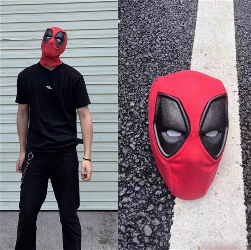 Deadpool & Wolverine 3 Wade Wilson Red Mask Men Headgear Halloween Cosplay Props - Image 1 of 4