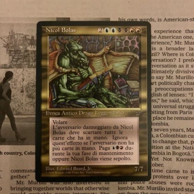 MTG Nicol Bolas - Legends - Regular Rear - ITL - PL condition - Image 1 of 2