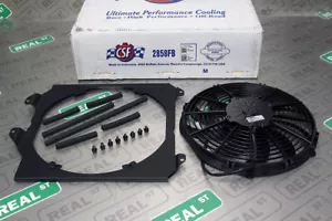 CSF Black Radiator Shroud w/ 12" SPAL Fan For CSF 2850K 92-00 Civic EG EK - Picture 1 of 9