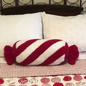 Peppermint Twist Süßigkeiten Überwurf Kissen Fleece Nackenrolle Weihnachtsdeko skurril - Bild 1 von 7