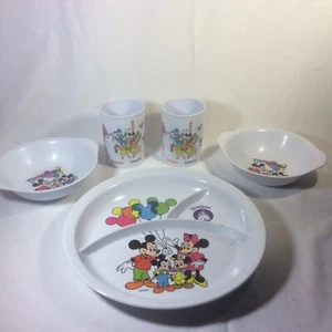 Disneyland Superware Malamine Srithai Dishes Plate Cups Bowls Mickey Mouse Vtg - Picture 1 of 9