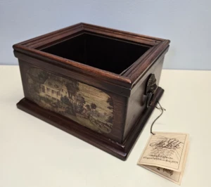 MaLeck Holz Pflanzkasten & Einsatz Messing Löwenkopf Ringe & Bilder 8x 7" - Bild 1 von 15