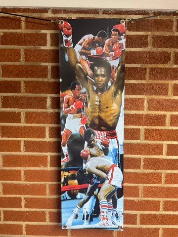 NEW 33x10apz SUGAR RAY LEONARD vinyl Poster Mike Tyson Boxing ggg Thomas Hearns Cover