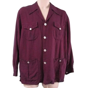 Vintage Marlboro Sportswear 1940s Hollywood Jacket Plaid Shirt Mens 40 GUC - Picture 1 of 21