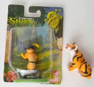 Lote de mini figuras de acción PUSS N' BOOTS & RAJAH 2" Shrek Cat Aladdin Tiger - Imagen 1 de 1