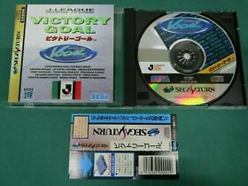 Sega Saturn -- Victory Goal J.League -- included spine card. *JAPAN GAME* 14782