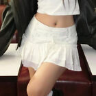 Sweet Low Waisted Skirt Mini White Bow Tiered Ruffle Aline Kawaii Lolita