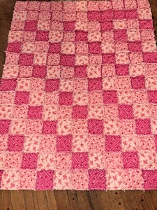 Pink Dance Flannel Rag Quilt - Picture 1 of 5