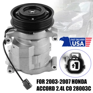 AC A/C Compressor W/ Clutch For 2002-07 Honda Accord 2.4L CO 28003C 38810RAAA01 - Picture 1 of 9