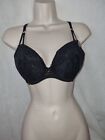 BNWT Gorgeous Black ANN SUMMERS Push-up Inserts Padded Underwired Bra Size 32DD