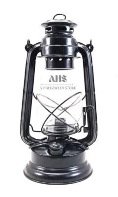 Hurricane Lantern Hanging Emergency Camping Oil Lamp Light, Black - Image 1 of 4