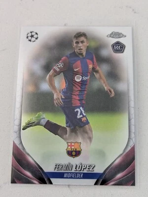 2023-24 Topps Chrome UEFA Club Competitions #38 Fermín López Barcelona Rookie - Image 1 of 2