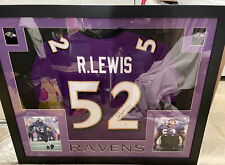 Ray Lewis Signed 35"x43" Custom Framed Baltimore Ravens Jersey Display Beckett