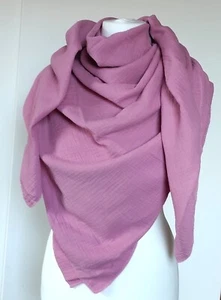 XXL Damen Musselin Schal Tuch Halstuch Dreieckstuch Hell rosa Baumwolle  - Bild 1 von 1