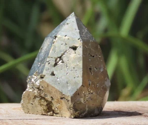 Rough & Polished Pyrite Crystal Generator 87 Grams 42mm Tall - Picture 1 of 6