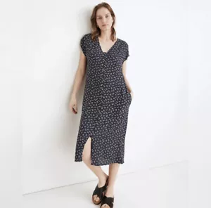 Madewell Easy Midi Kleid im Frühling Fling marineblau Größe Small - Bild 1 von 7