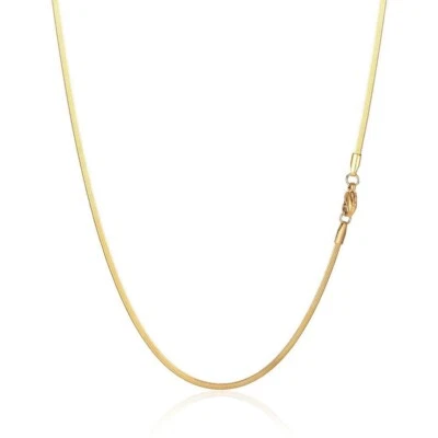 Collar de cadena de serpiente enchapado en oro de 18 quilates de plata de ley 925 para hombre y mujer de 16 a 30" Foto 1 de 4