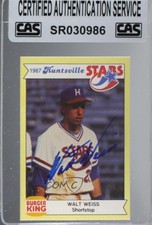 1987 Burger King Huntsville Stars Walt Weiss CAS Certified Sealed Auto