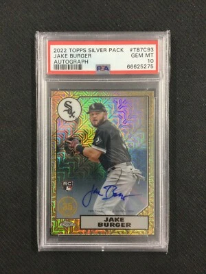 PSA 10 2022 Topps Chrome Silver Pack Mojo Jake Burger Rookie Autograph /299 - Image 1 of 2