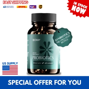 Bioma Probiotics for Digestive Health | 3-in-1 Gut Health Formula | 60 Capsules - Picture 1 of 2