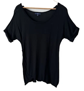 Gap Short Sleeve Knit Shirt Black Tunic Top Women's Size Small S Casual Basic - Picture 1 of 9