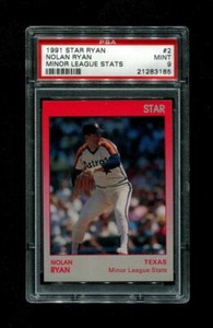 1991 NOLAN RYAN STAR #2 MINOR LEAGUE STATS PSA 9