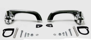 NEW! 1969-1970 Mustang Outside Door Handles Pads Hardware Chrome Brand New - Picture 1 of 5