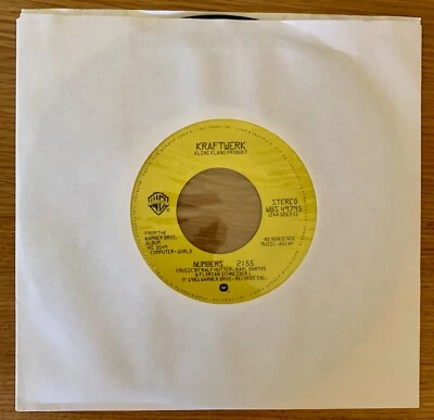 KRAFTWERK Numbers b/w Computer Love 7" 45 rpm Warner Brothers PLAY-TESTED VG+ - Image 1 of 3