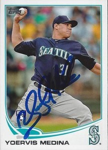 Yoervis Medina Seattle Mariners 2013 Topps Update Signed Card