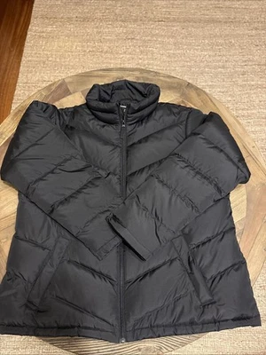 Lands' End Womens 1X Black  Down Filled Puffer Jacket Coat Full Zip Winter Plus - Image 1 of 4