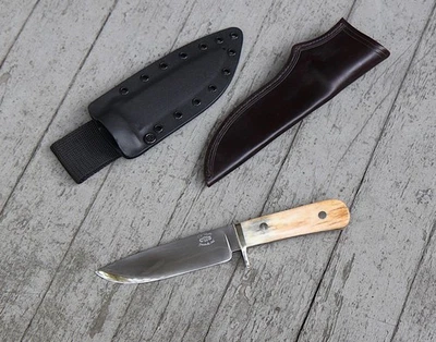 Hand Forged Charles Schuette CWS Gambrills, Md. Scout Hunter Knife Hamon, Ex+ - Image 1 of 4
