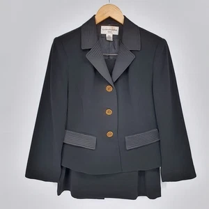 Evan Picone Vintage Power Dressing schwarz Blazer Rock 2-teilig Gr. 12P Carrer leise Luxus - Bild 1 von 11