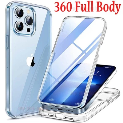 Clear 360 Full body Case For iPhone 17 16 15 14 13 12 11 Pro Max XR XS Max SE 4 - Image 1 of 4
