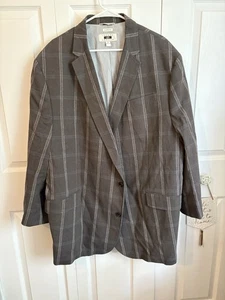 Blazer Joseph Abboud Para Hombres a Cuadros Talla 3X Gris Doble Ventilación Ajuste Clásico - Imagen 1 de 5