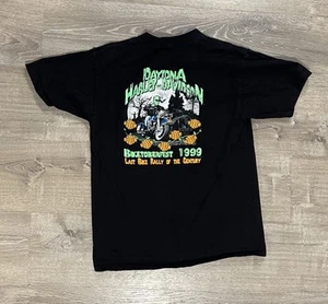 Vintage Harley Davidson Daytona Beach Biketoberfest 1999 Halloween Frankenstein taglia M - Foto 1 di 8