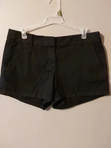 J. Crew Damen Chino Baumwolle vorne flach 3" Shorts Größe 6 schwarz - Bild 1 von 8