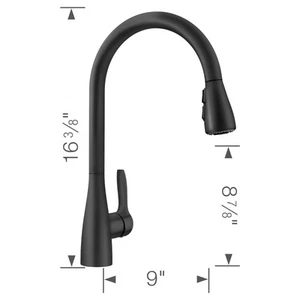 Blanco 443027: Atura Collection Pull-Down Kitchen Faucet 1.5 GPM - Matte Black - Picture 1 of 7
