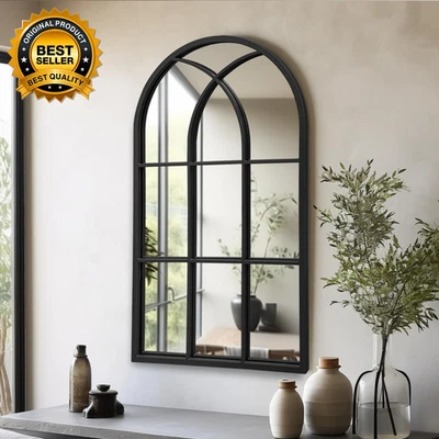 Espejo de pared con ventana arqueada 42"X24" Espejo decorativo Espejos de tocador para baño  Foto 1 de 4