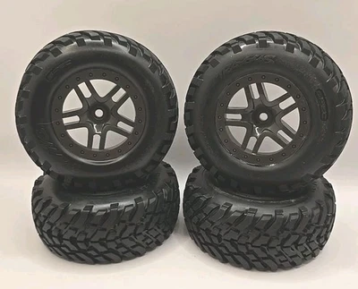 Fits Traxxas Slash 4x4 1/10 Spec Tires on Gray Wheels 12mm Hex VXL  BL-2S  - Image 1 of 4