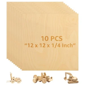 Baltic Birch Plywood 1/4 x 12 x 12 Inch 6mm 10 Pack Laser Cutting DIY - Picture 1 of 7