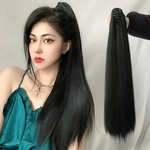 In Brown Ponytail Wig Long Straight Ponytail Hair Accessories Claw On Ponytail - Picture 1 of 14