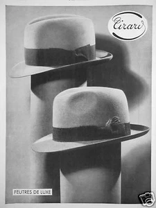 PUBLICITÉ DE PRESSE 1935 CHAPEAU TIRARD FEUTRES DE LUXE - Picture 1 of 1