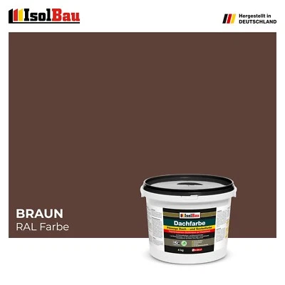 ISOLBAU Dachfarbe Sockelfarbe Braun 4 kg Fassadenfarbe RAL Farbe Nano Polymermembran